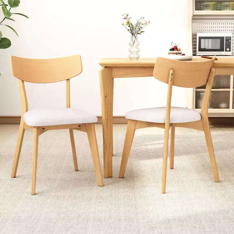 Set of 2 Mid-Century Modern Dining Chairs with Cushioned Seats, Wood Dining Room Chairs for Kitchen or Dining Room-Panipeachy