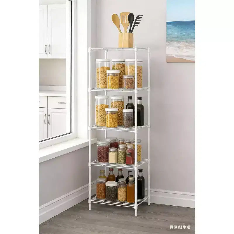 5-Tier Wire Shelving Unit, Adjustable Metal Storage for Kitchen Pantry Garage