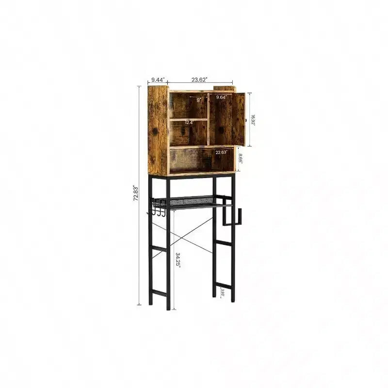 Over Toilet Storage Cabinet Bathroom Cabinet Organizer with Adjustable Shelf Freestanding Space Saver Toilet Stand