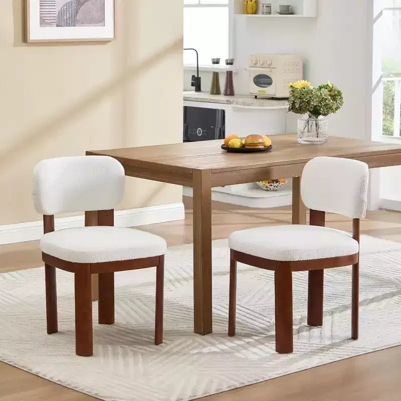 GDFStudio Edgell Modern Rubberwood and Fabric Upholstered Dining Chairs (Set of 2)