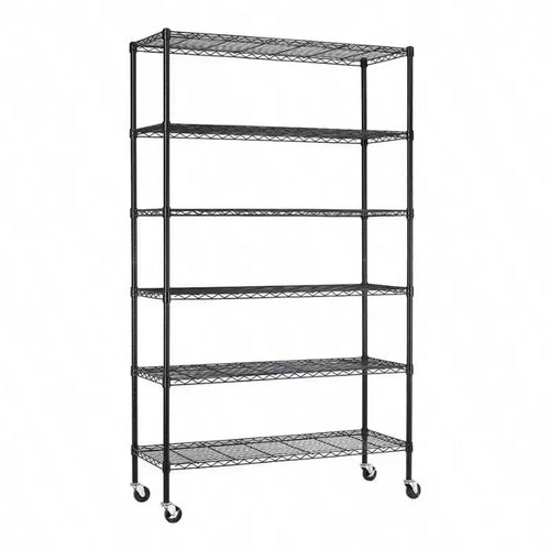 48 inch L18 inch W82 inch H Wire Shelving Unit Storage Cart Metal Shelf Rolling Utility Cart 2100Lbs Capacity with 6 Tier