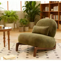 TUYOHW Cute Accent Chair,Velvet Armless Reading Chair with Soft Cushion,Solid Wood Legs,Lounge Chair for Apartment,Living Room,Bedroom,Balcony