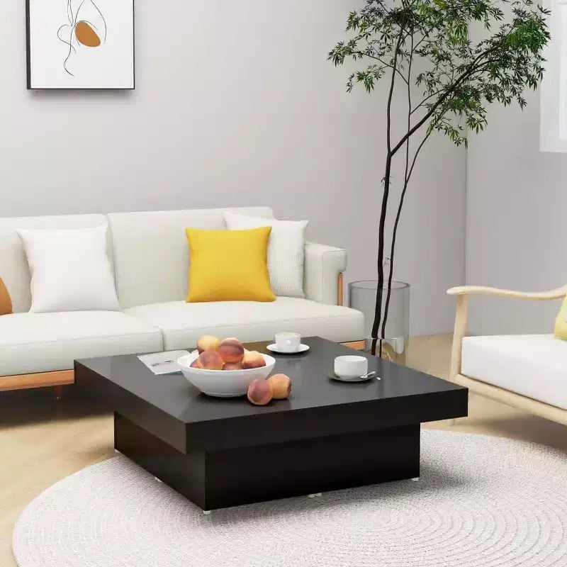 Large Modern Square Coffee Table, Engineered Wood