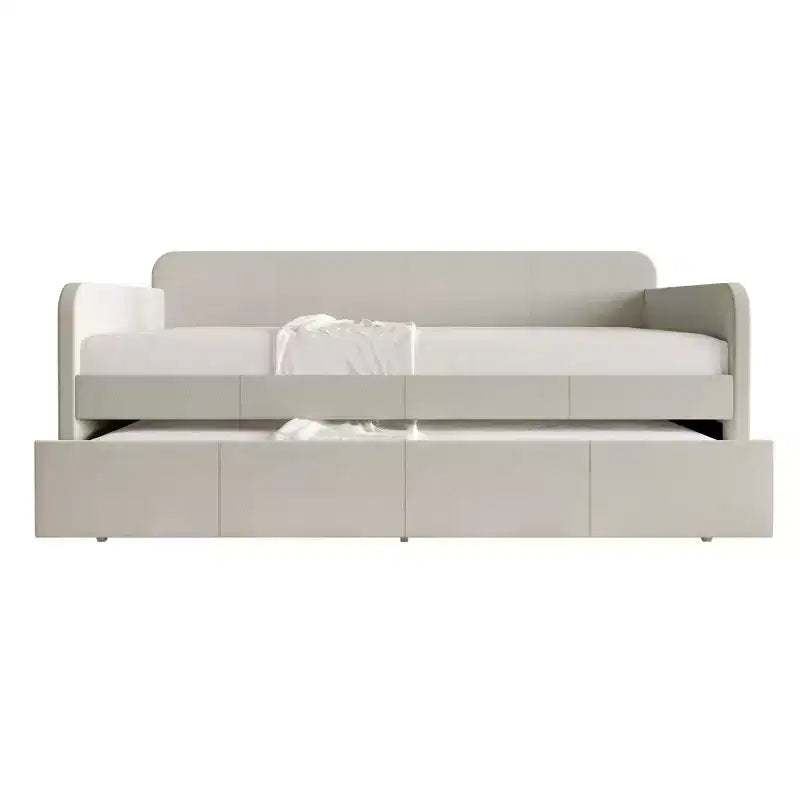 Twin Size Daybed in Linen with Trundle