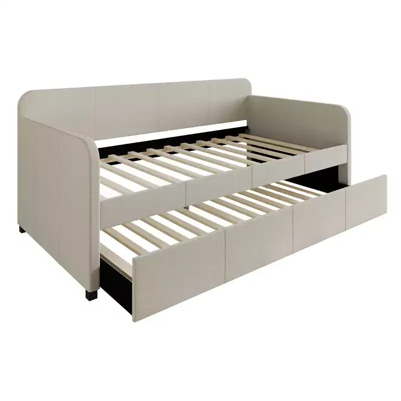 Twin Size Daybed in Linen with Trundle