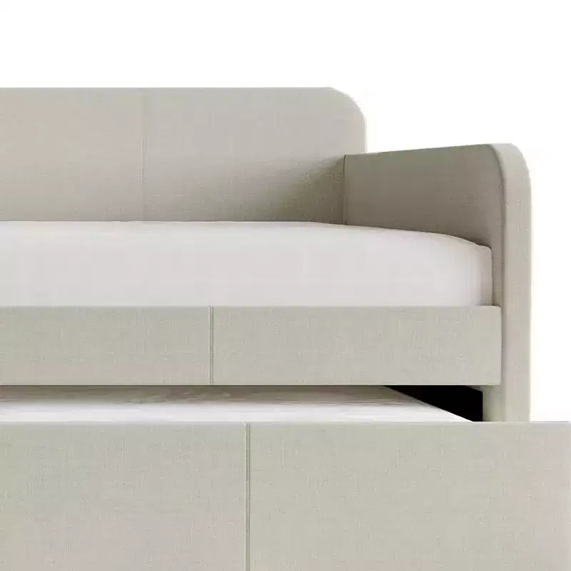 Twin Size Daybed in Linen with Trundle