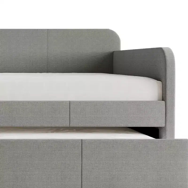 Twin Size Daybed in Linen with Trundle