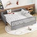 Bellemave Platform Bed with Guardrails, Solid Wood Twin Bed Frame, Can Be Converted into a Double Twin Platform Bed