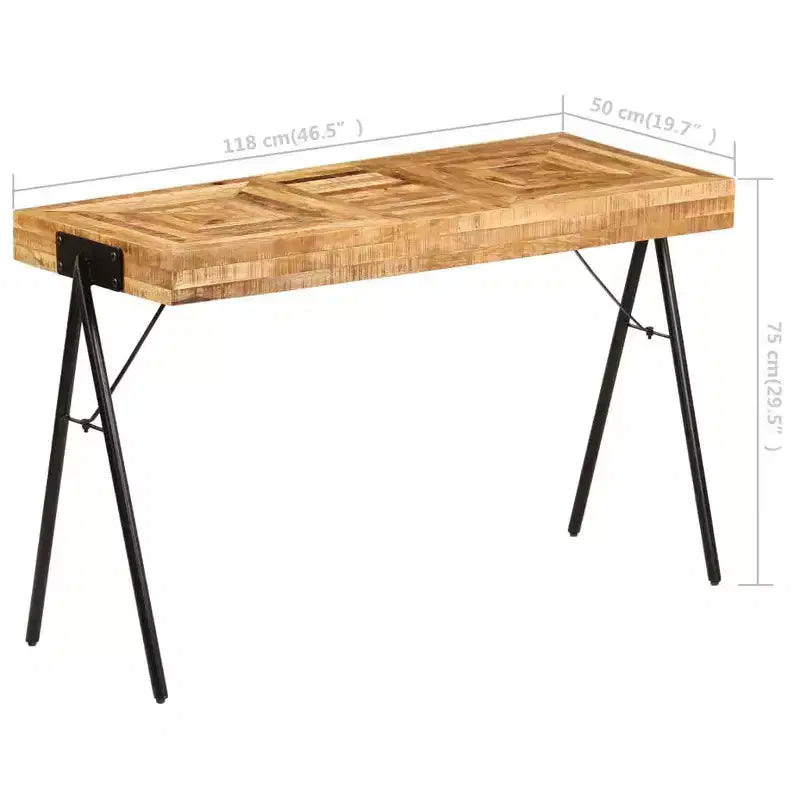 Writing Table Solid Mango Wood, 46.5"x19.7"x29.5"