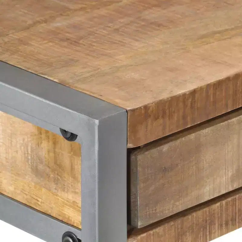 Industrial Desk 42.5"x19.7"x29.5" in Rough Mango Wood