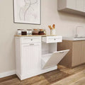 Freestanding Tilt Out Trash Cabinet20-Gallon Kitchen Garbage and Recycling Bin Holder with 2 Hideaway Drawers, Pet-Proof, for Kitchen or Living Room