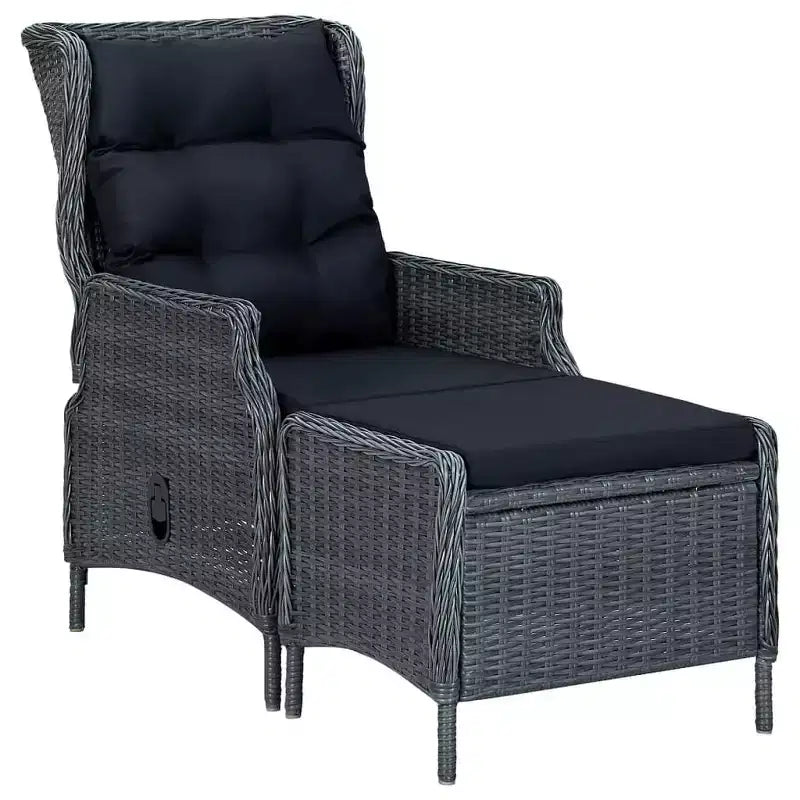 Conjunto de comedor para patio de 7 piezas gris oscuro de vidaXL