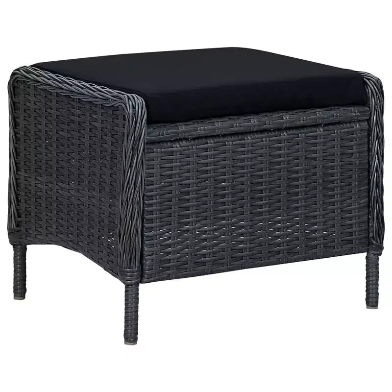 Conjunto de comedor para patio de 7 piezas gris oscuro de vidaXL
