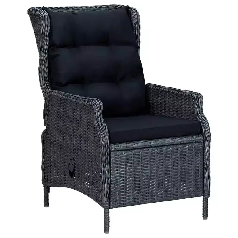 Conjunto de comedor para patio de 7 piezas gris oscuro de vidaXL