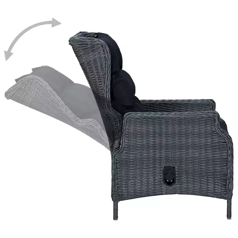 Conjunto de comedor para patio de 7 piezas gris oscuro de vidaXL