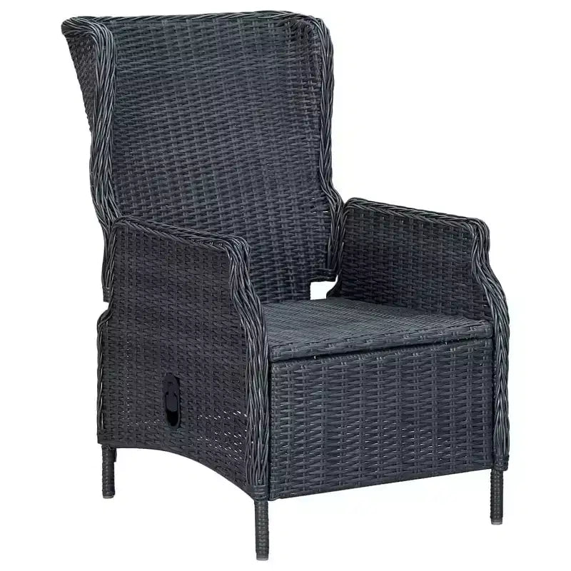Conjunto de comedor para patio de 7 piezas gris oscuro de vidaXL