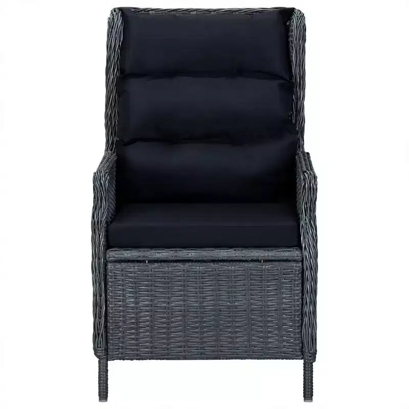 Conjunto de comedor para patio de 7 piezas gris oscuro de vidaXL