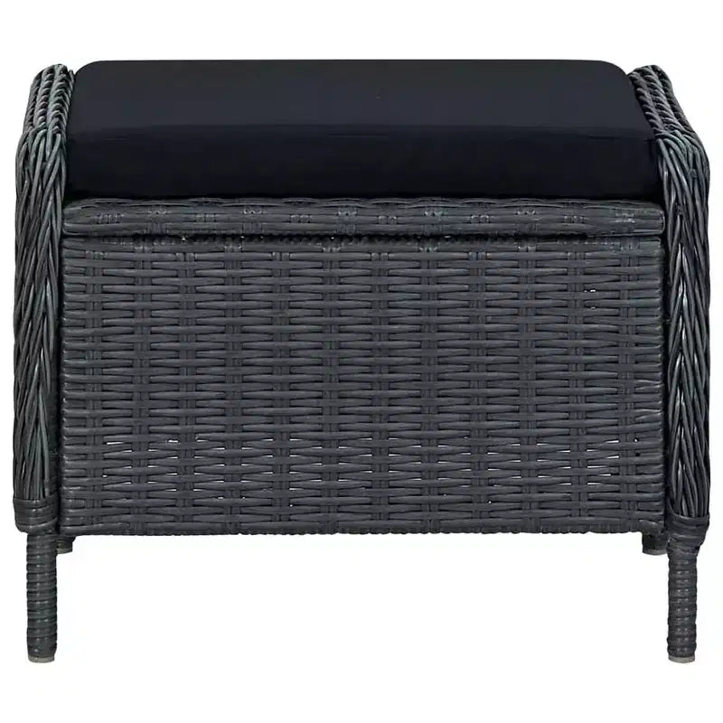 Conjunto de comedor para patio de 7 piezas gris oscuro de vidaXL