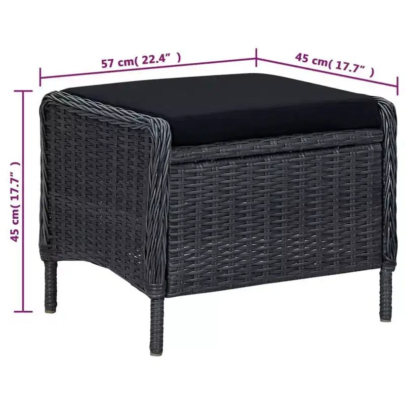 Conjunto de comedor para patio de 7 piezas gris oscuro de vidaXL