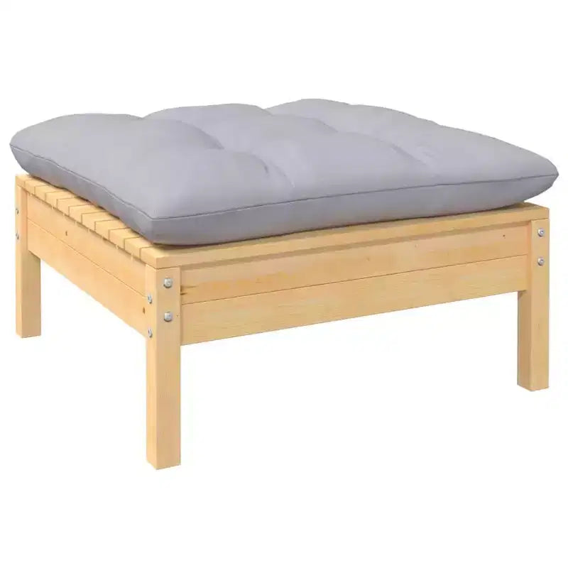 Conjunto de descanso para patio vidaXL de madera maciza de pino, de 14 piezas, con cojines, varios colores - marrón y gris