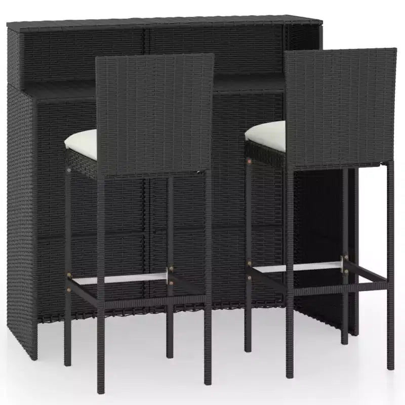 vidaXL Patio Bar Set Bar Table and Stools Patio Furniture Set with Cushions