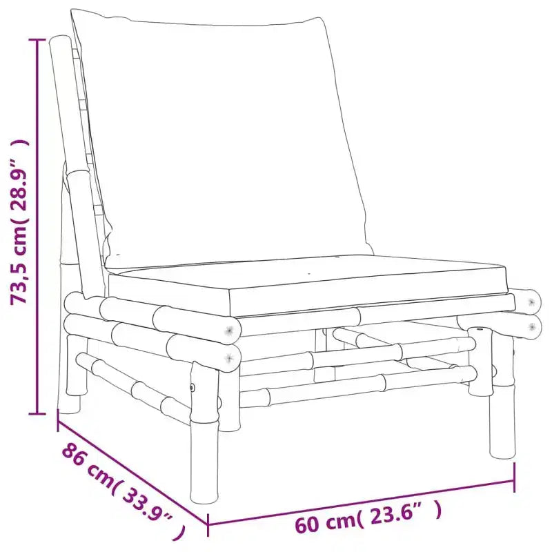 Conjunto de salón de jardín de bambú natural de vidaXL