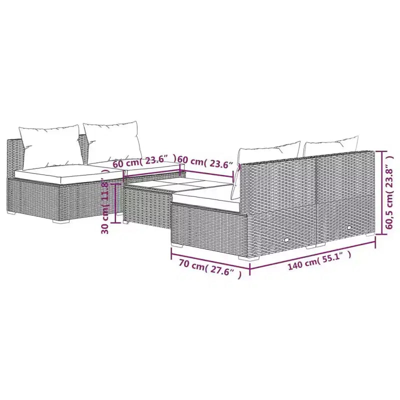 vidaXL conjunto de descanso para patio