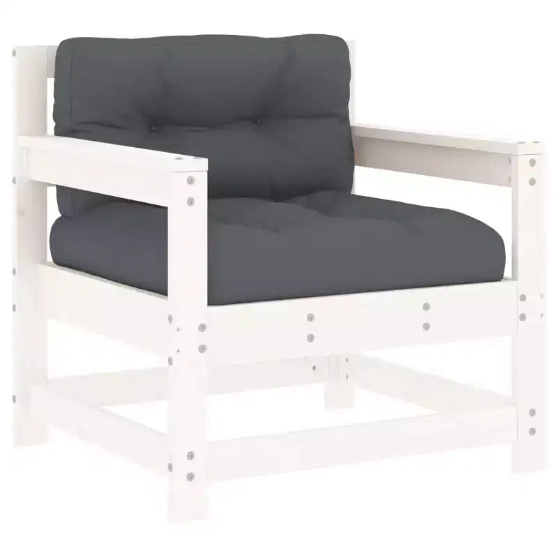 vidaXL Ensemble de salon de jardin avec coussins, mobilier d’extérieur 7 pièces en bois massif
