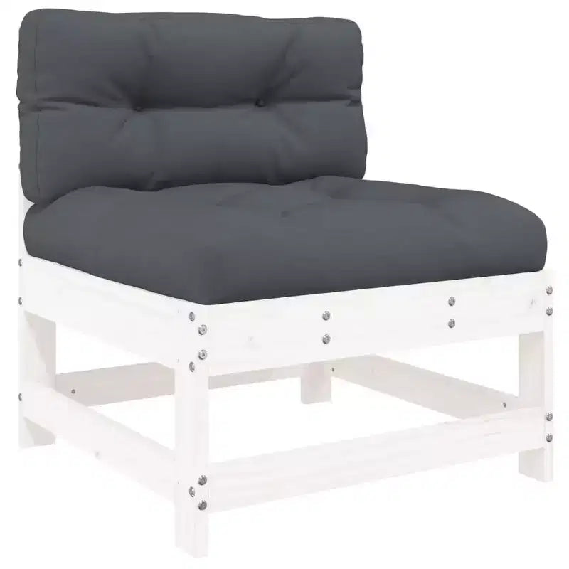 vidaXL Ensemble de salon de jardin avec coussins, mobilier d’extérieur 7 pièces en bois massif