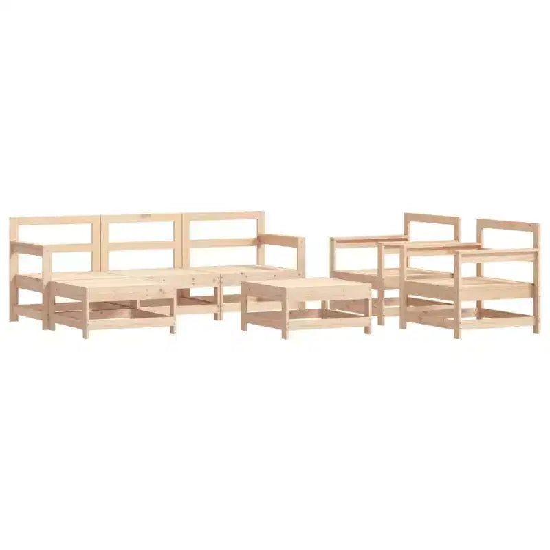vidaXL Ensemble de salon de jardin avec coussins, mobilier d’extérieur 7 pièces en bois massif