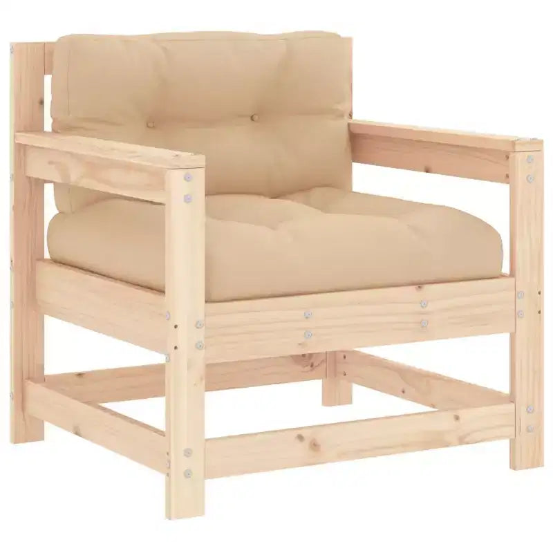 vidaXL Ensemble de salon de jardin avec coussins, mobilier d’extérieur 7 pièces en bois massif