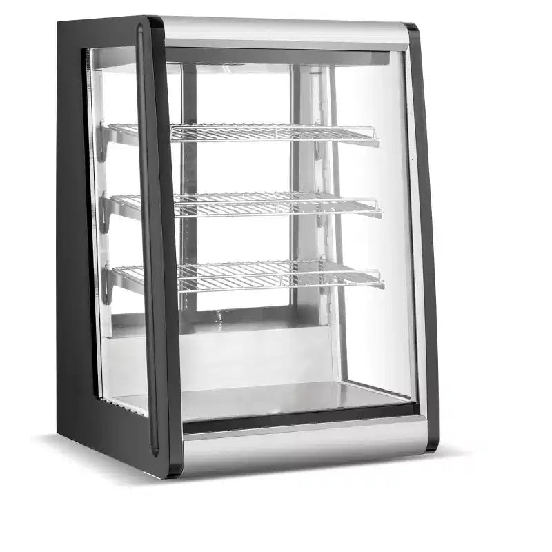Horizontal Glass Door Beverage Cooler with Dual-Pane Glass, Digital Control & Auto Defrost, 3 Adjustable Shelves, Stainless Steel/Black, 110V