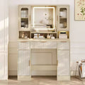 GustoWave Makeup Vanity Desk with Mirror, 3 Drawers, Bedroom Dressing Table Set