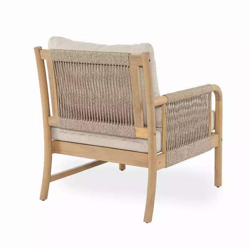 Christopher Knight Home Kazuya conjunto de asientos de patio estilo granja de 7 piezas de madera de acacia con cuerda tejida