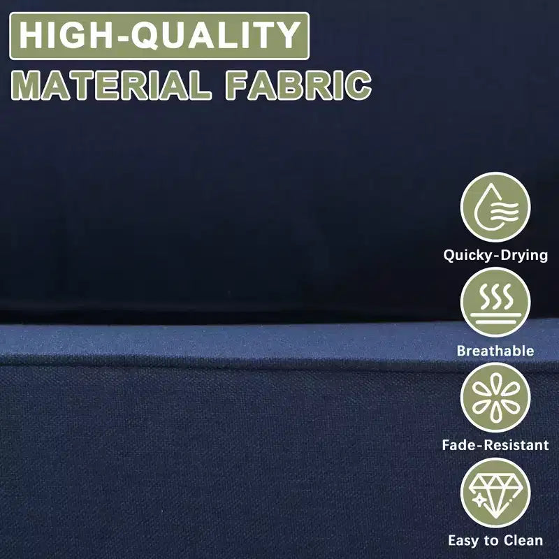 Conjunto de patio exterior UPTIOT con sofá de 3 plazas, 2 sillas mecedoras y 2 otomanas