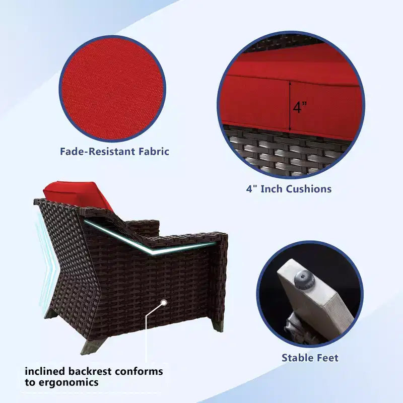 Conjunto exterior premium de 8 piezas UPTIOT: sofá de 3 plazas, 2 sillas individuales, 2 sillas giratorias, 2 otomanas y mesa de centro