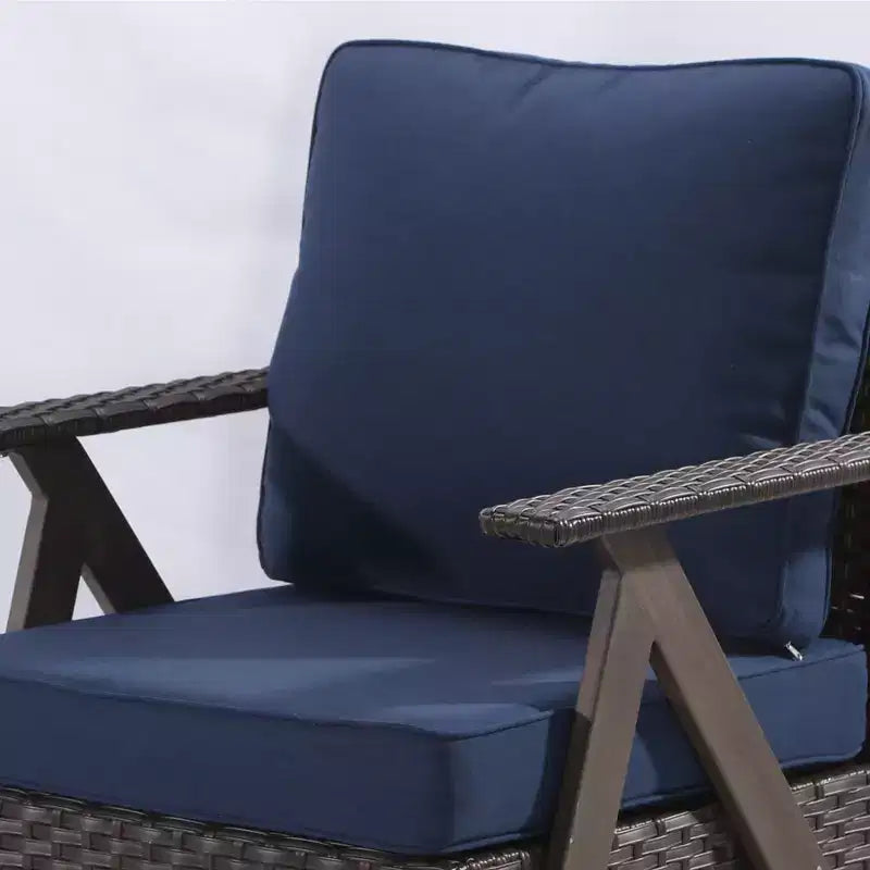Conjunto premium de asientos para exterior UPTIOT: sofá de 3 plazas, chaise longue doble, 2 pufs y 2 sillas mecedoras giratorias para disfrutar del patio