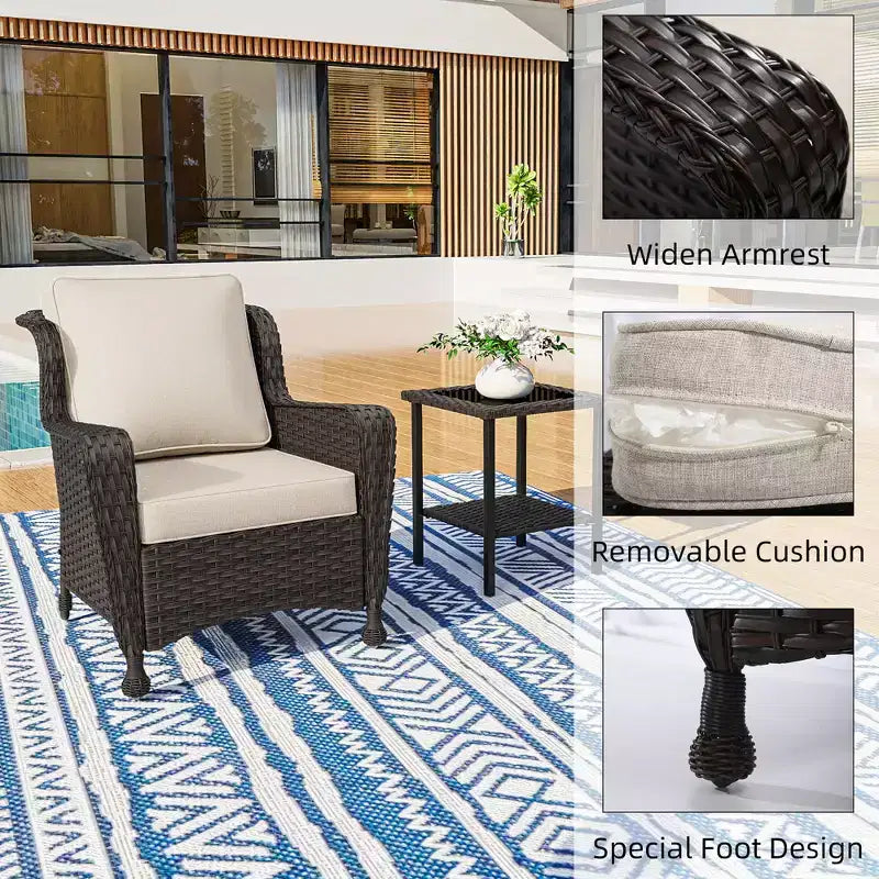 Conjunto exterior premium de 10 piezas UPTIOT: sofá de 3 plazas, sofá biplaza, 2 sillones mecedores giratorios, 2 sillas, 2 otomanas y 2 mesas de centro