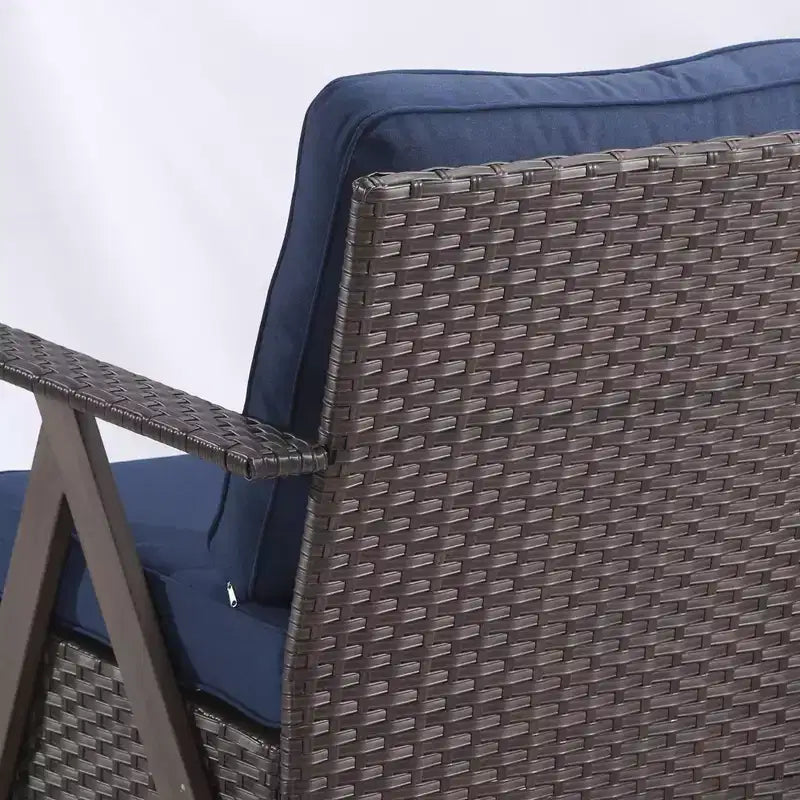 Conjunto de asientos para exterior de 7 piezas UPTIOT: sofá de 3 plazas, 2 mecedoras giratorias, 2 sillas individuales y 2 otomanas para mayor comodidad en el patio