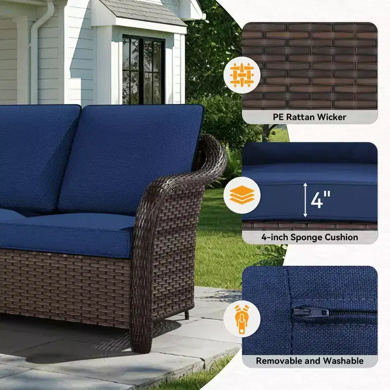 Conjunto de conversación premium para exterior UPTIOT con mesa de fuego convertible
