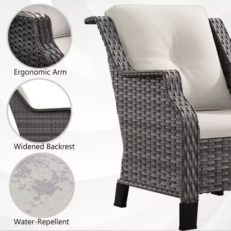 Ensemble d'extérieur tout temps UPTIOT avec sièges ergonomiques et conception déperlante