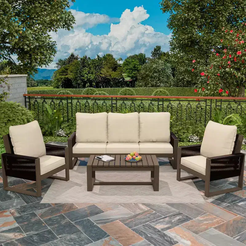 Ensemble de mobilier de jardin UPTIOT avec bois de pruche premium et confort résistant à l'eau