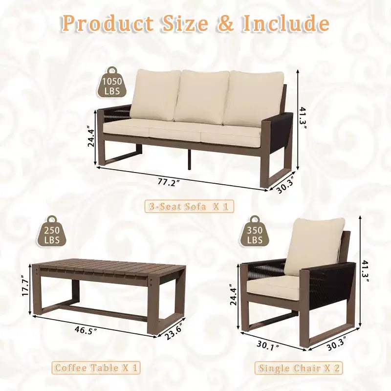 Ensemble de mobilier de jardin UPTIOT avec bois de pruche premium et confort résistant à l'eau