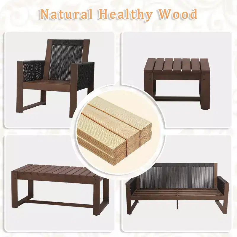 Ensemble de mobilier de jardin UPTIOT avec bois de pruche premium et confort résistant à l'eau