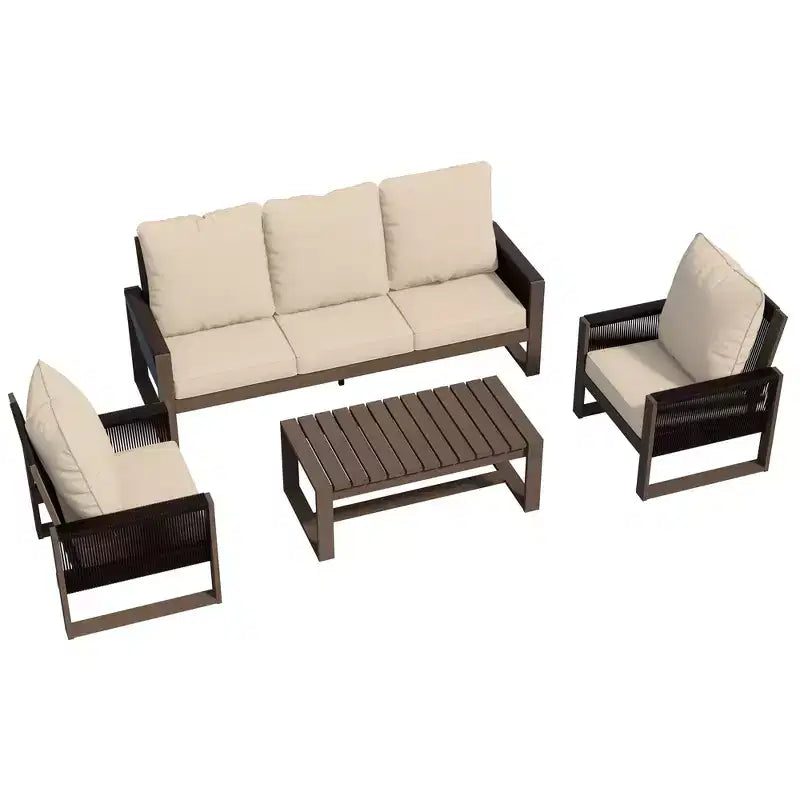 Ensemble de mobilier de jardin UPTIOT avec bois de pruche premium et confort résistant à l'eau
