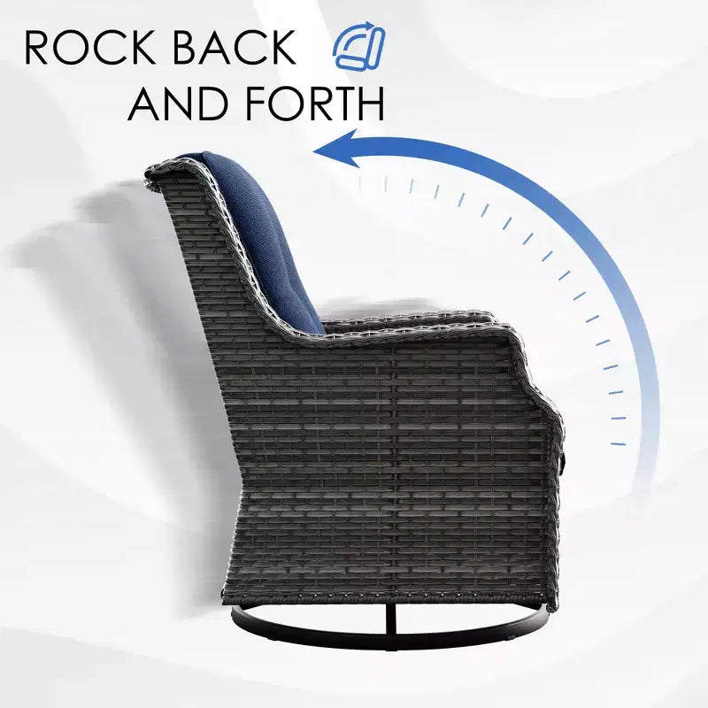 Conjunto para exteriores UPTIOT de 6 piezas con sillas giratorias, sillones, mesa auxiliar y brasero