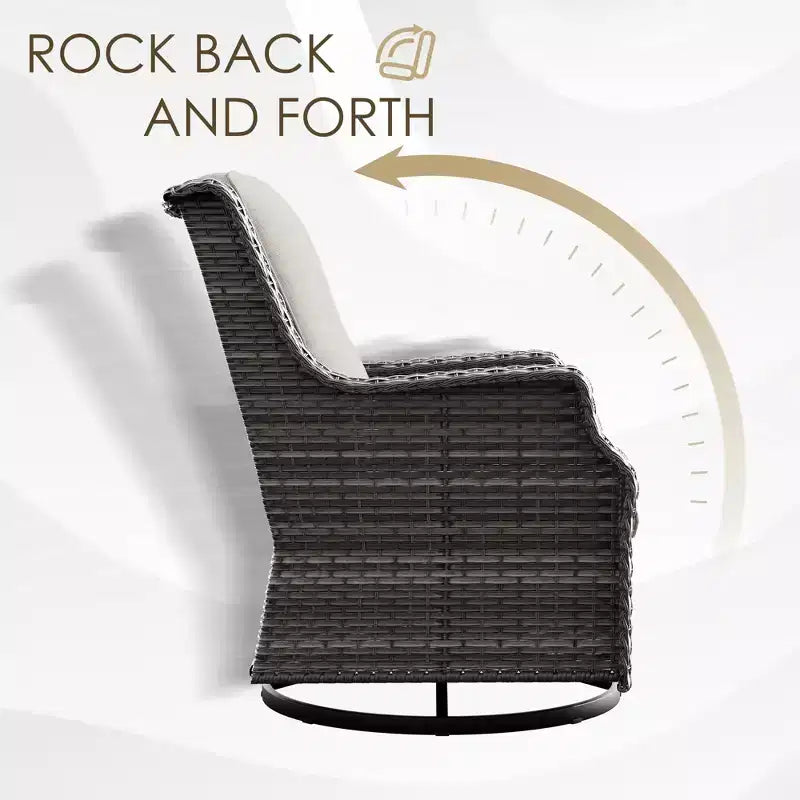 Conjunto para exteriores UPTIOT de 6 piezas con sillas giratorias, sillones, mesa auxiliar y brasero