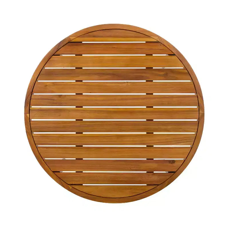 Conjunto de asientos exterior de 4 piezas Yuna Farmhouse de Christopher Knight Home, de madera de acacia, con mesa redonda de listones