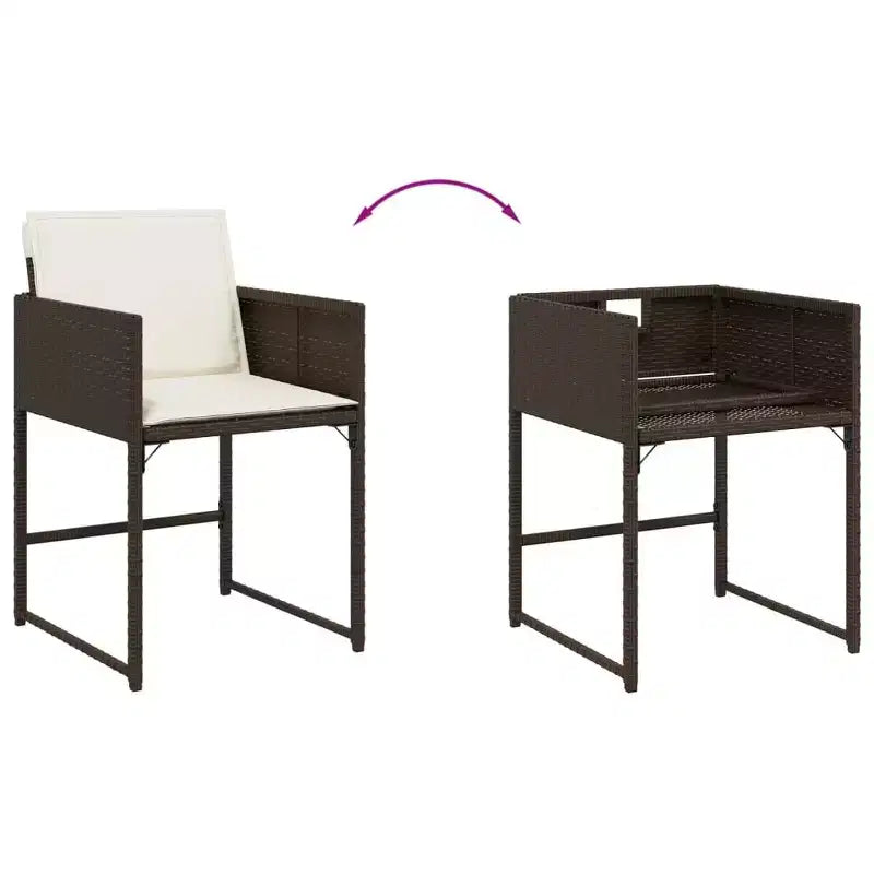 Juego de comedor de jardín vidaXL con cojines en varios colores y materiales