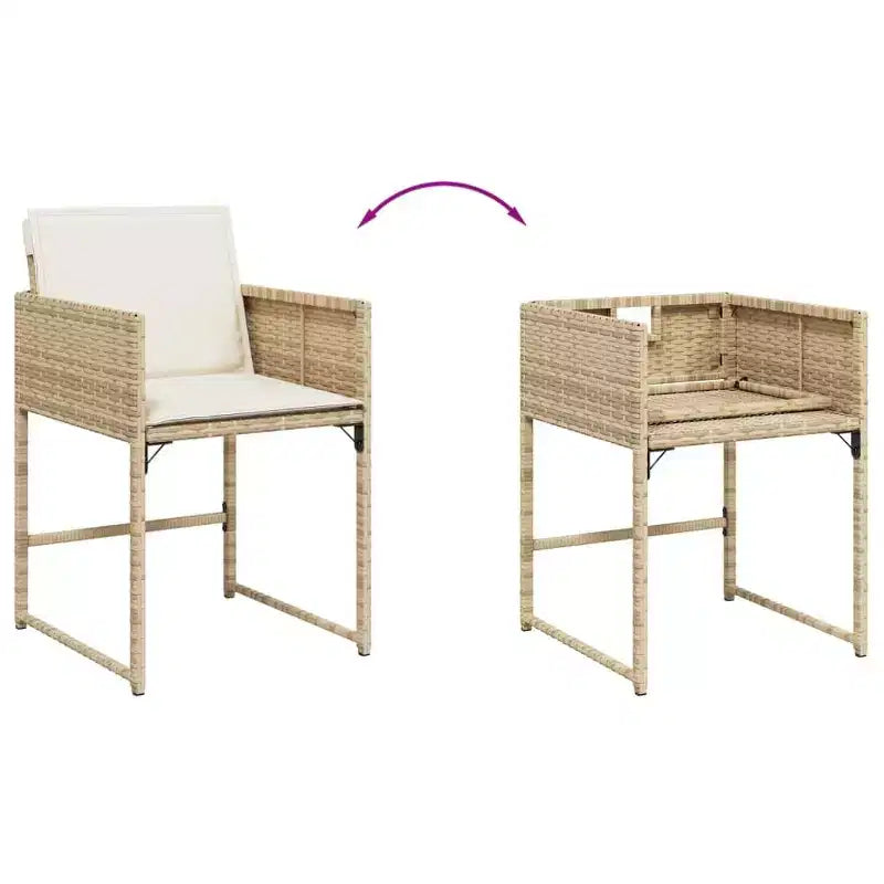 Juego de comedor de jardín vidaXL con cojines en varios colores y materiales